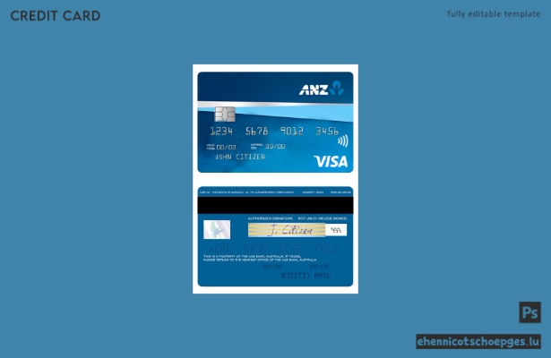 Beispielvorschau der ANZ Bank First Visa Kreditkarte Australien